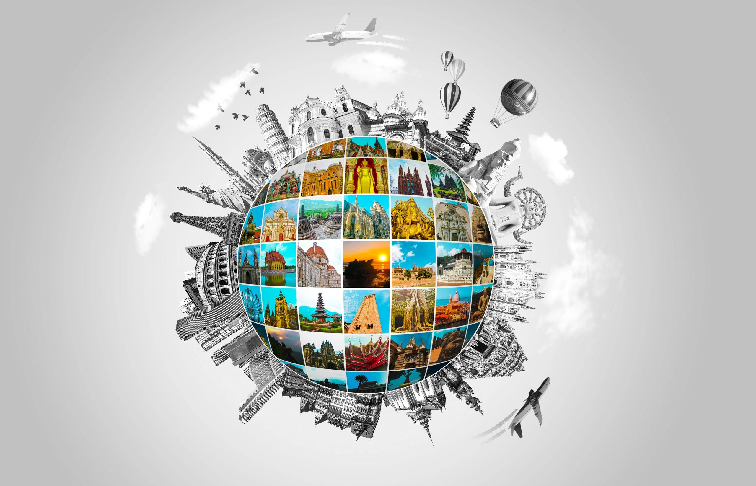 international travel blog collage